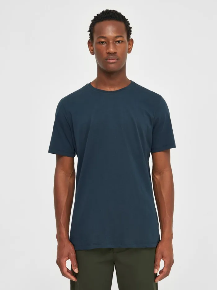 KnowledgeCotton Apparel TShirts Regular Fit Basic Tee Total Eclipse 8211 Men KnowledgeCotton Apparel TShirts Regular Fit Basic Tee Total Eclipse 8211 Men
