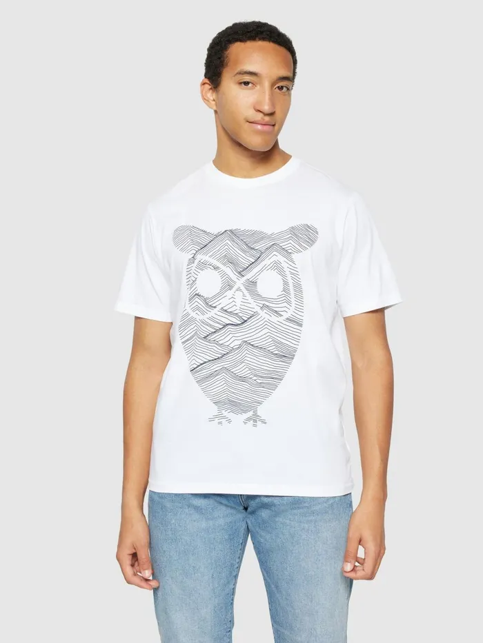 KnowledgeCotton Apparel TShirts Regular Fit Mountain Tshirt Regenerative Organic Certified 8211 Men