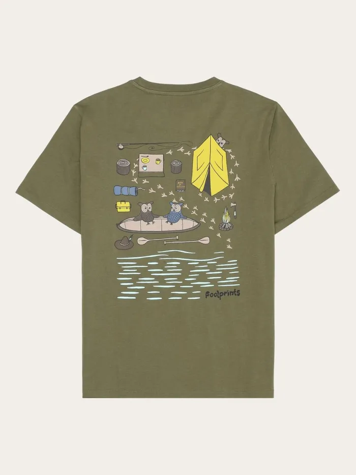 KnowledgeCotton Apparel TShirts Regular Short Sleeve Heavy Single Jersey Printed Tshirt GOTSVegan Burned Olive 8211 Men KnowledgeCotton Apparel TShirts Regular Short Sleeve Heavy Single Jersey Printed Tshirt GOTSVegan Burned Olive 8211 Men