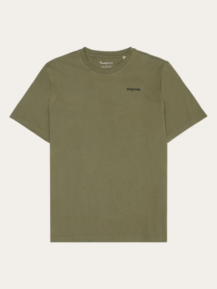 KnowledgeCotton Apparel TShirts Regular Short Sleeve Heavy Single Jersey Printed Tshirt GOTSVegan Burned Olive 8211 Men KnowledgeCotton Apparel TShirts Regular Short Sleeve Heavy Single Jersey Printed Tshirt GOTSVegan Burned Olive 8211 Men