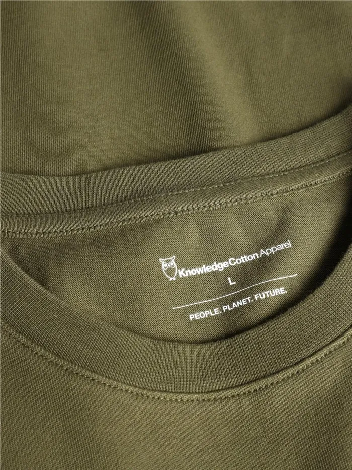 KnowledgeCotton Apparel TShirts Regular Short Sleeve Heavy Single Jersey Printed Tshirt GOTSVegan Burned Olive 8211 Men KnowledgeCotton Apparel TShirts Regular Short Sleeve Heavy Single Jersey Printed Tshirt GOTSVegan Burned Olive 8211 Men