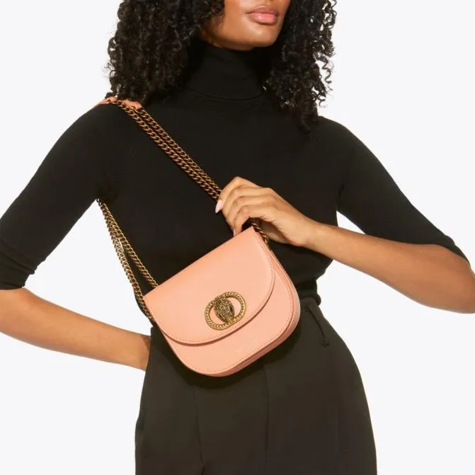 Kurt Geiger Crossbody Bags Chelsea Saddle Bag Tan Combination 8211 Women