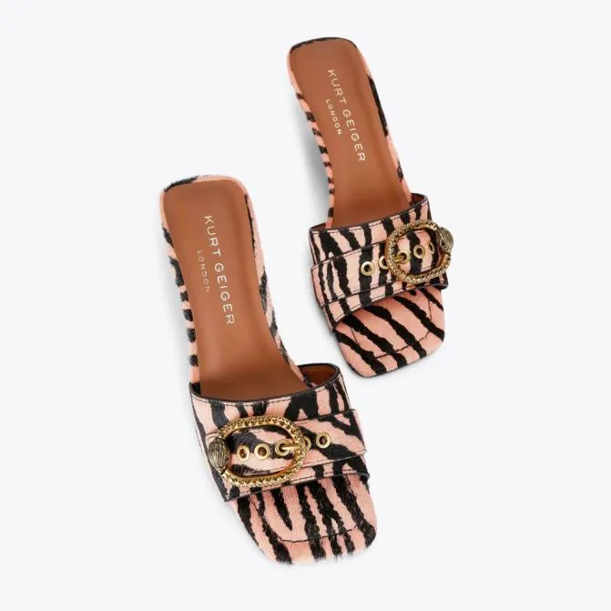 Kurt Geiger Heels Mayfair Mid Mule Heel Pink Combination 8211 Women