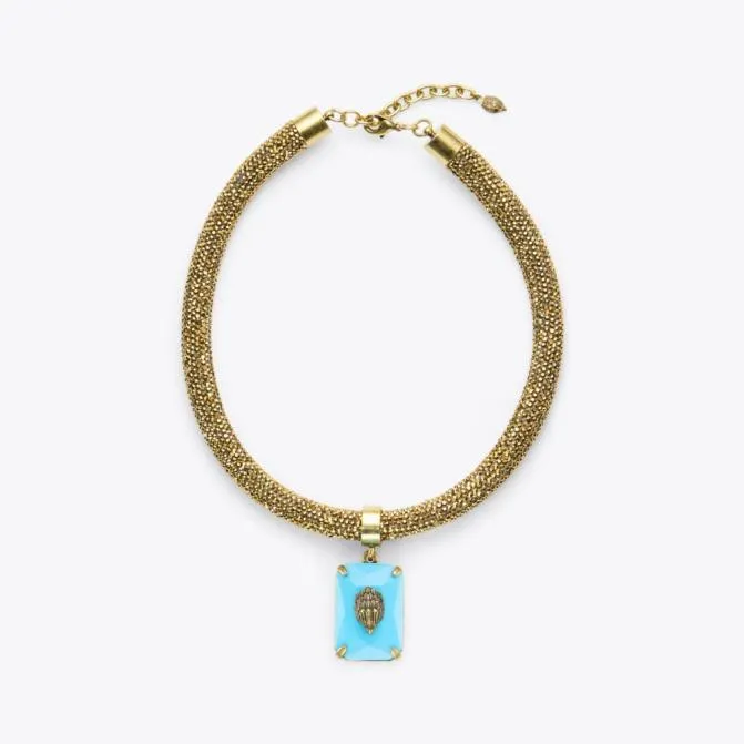 Kurt Geiger Jewelry Crystal Rope Necklace Turquoise 8211 Women