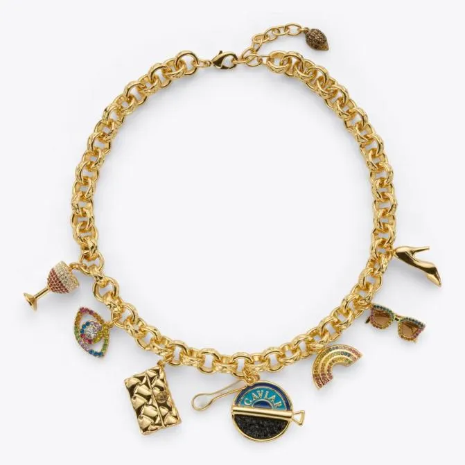 Kurt Geiger Jewelry Kensington Charm Necklace Gold 8211 Women