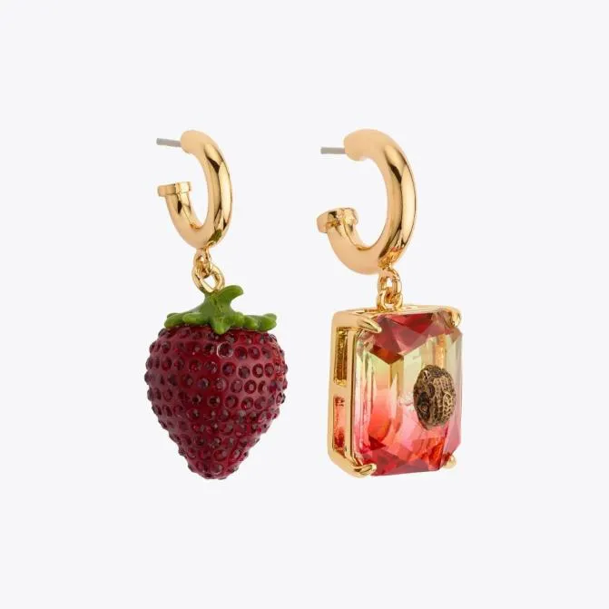 Kurt Geiger Jewelry Pave Strawberry Huggie Earrings Red 8211 Women