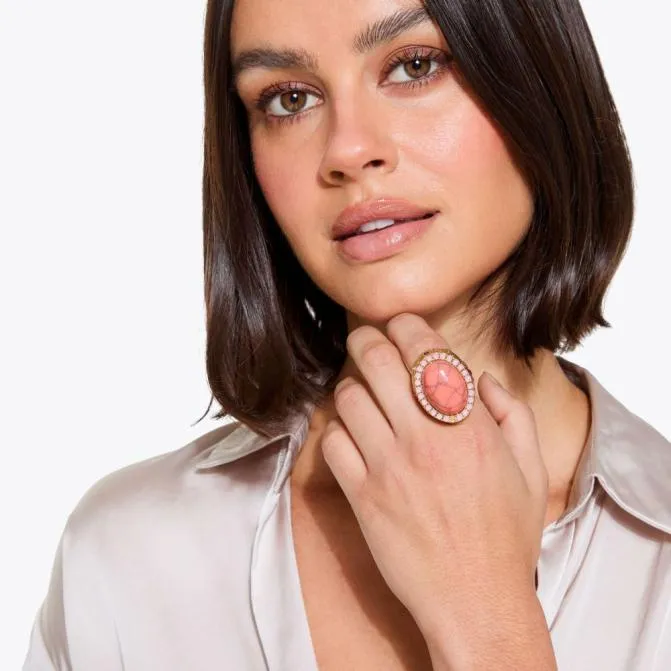 Kurt Geiger Jewelry Xl Oval Cocktail Ring Orange 8211 Women