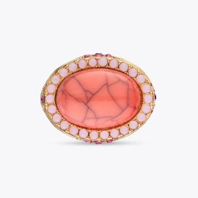 Kurt Geiger Jewelry Xl Oval Cocktail Ring Orange 8211 Women