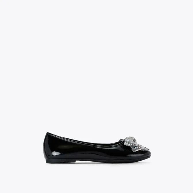 Kurt Geiger Kids Junior Eagle Bow Ballet Flat Black 8211 Women