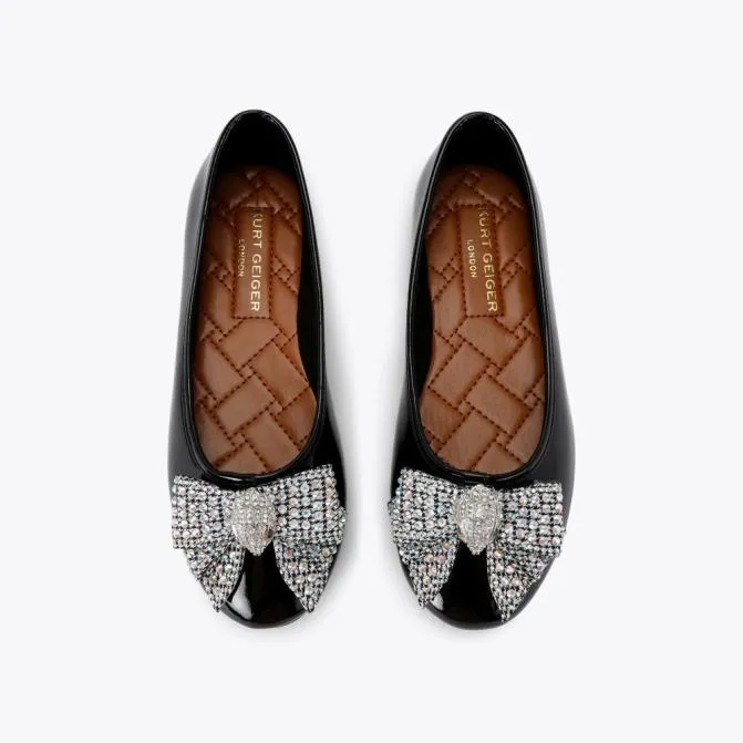 Kurt Geiger Kids Junior Eagle Bow Ballet Flat Black 8211 Women