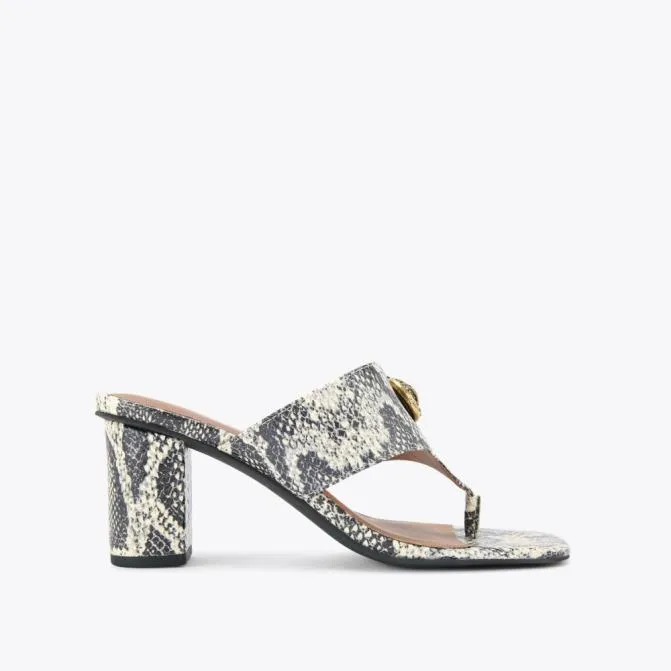 Kurt Geiger Sandals Chelsea Tbar Block Heel Bone Combination 8211 Women