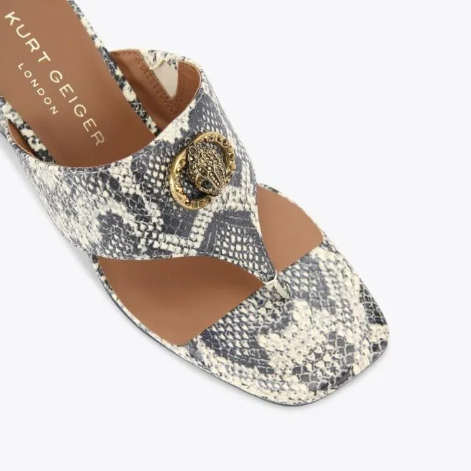 Kurt Geiger Sandals Chelsea Tbar Block Heel Bone Combination 8211 Women