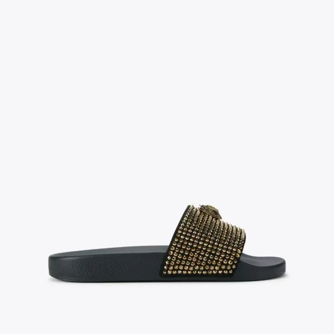 Kurt Geiger Sandals Meena Eagle Slide Gold Combination 8211 Women