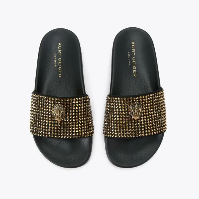 Kurt Geiger Sandals Meena Eagle Slide Gold Combination 8211 Women