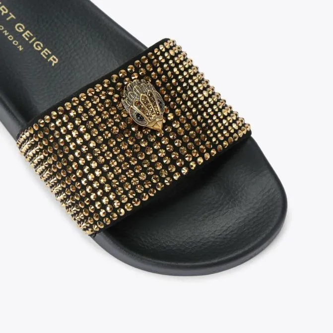 Kurt Geiger Sandals Meena Eagle Slide Gold Combination 8211 Women