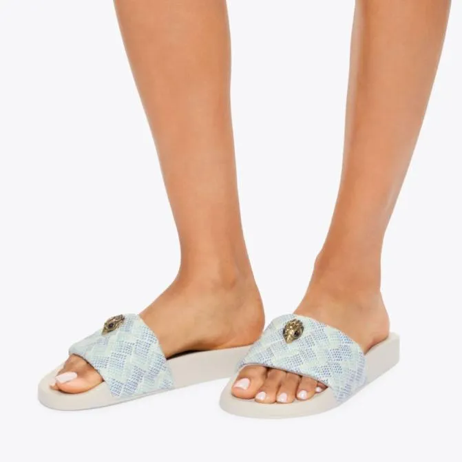 Kurt Geiger Sandals Meena Eagle Slide White Comb 8211 Women