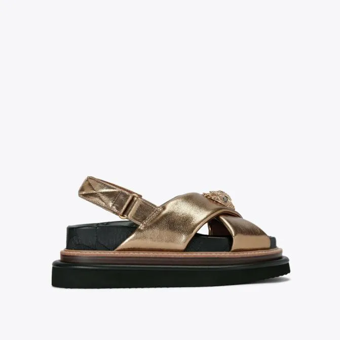 Kurt Geiger Sandals Orson Cross Strap Sandal Bronze 8211 Women
