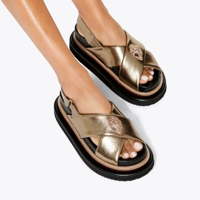 Kurt Geiger Sandals Orson Cross Strap Sandal Bronze 8211 Women