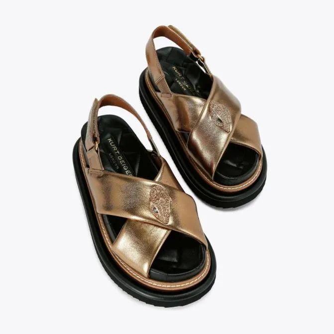 Kurt Geiger Sandals Orson Cross Strap Sandal Bronze 8211 Women