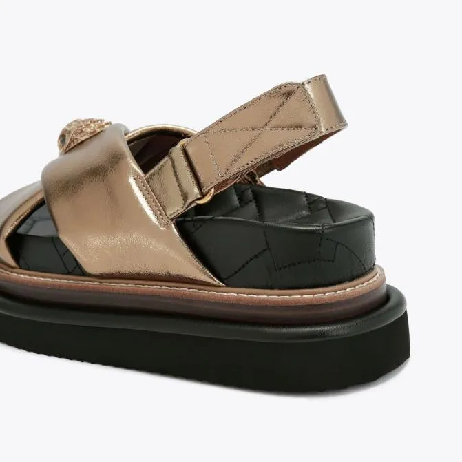 Kurt Geiger Sandals Orson Cross Strap Sandal Bronze 8211 Women