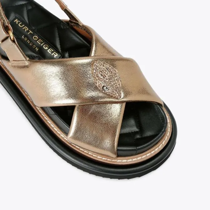 Kurt Geiger Sandals Orson Cross Strap Sandal Bronze 8211 Women