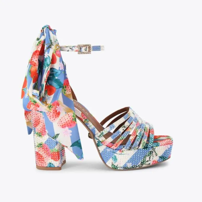 Kurt Geiger Sandals Pierra Ankle Tie Platform Heels Red Combination 8211 Women