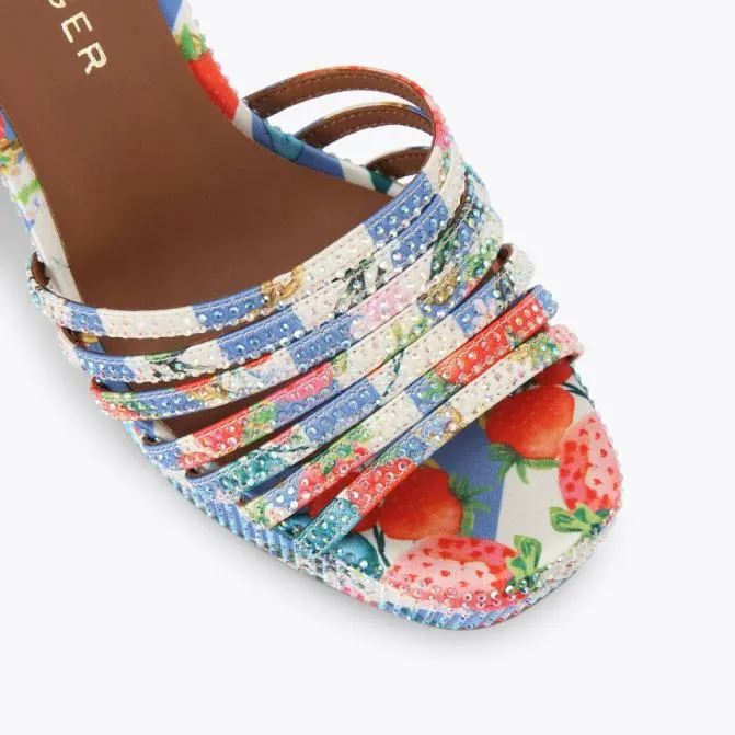 Kurt Geiger Sandals Pierra Ankle Tie Platform Heels Red Combination 8211 Women