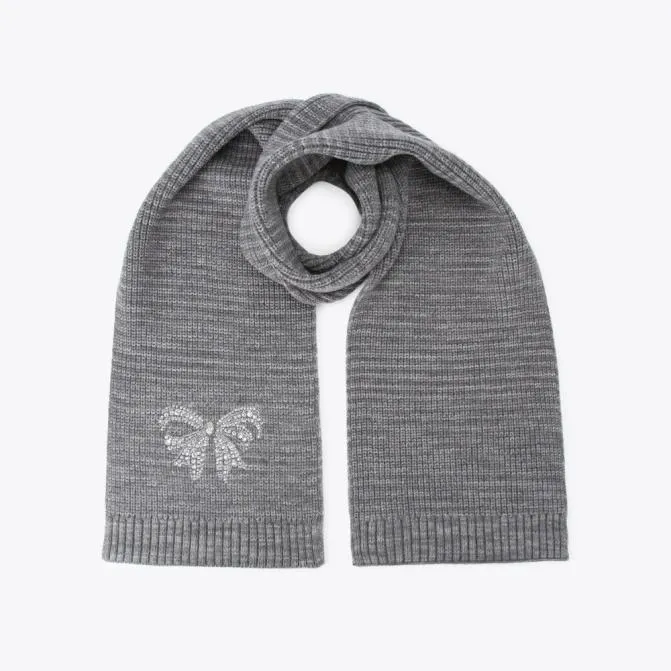 Kurt Geiger Scarves and Gloves Belgravia Bow Scarf Grey 8211 Women