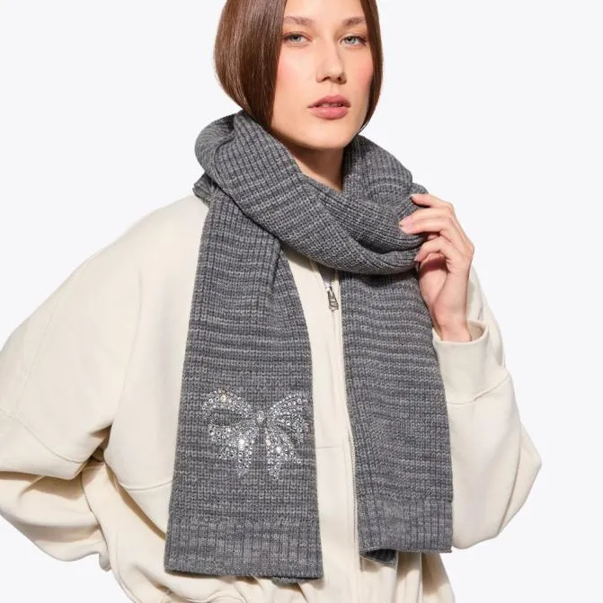 Kurt Geiger Scarves and Gloves Belgravia Bow Scarf Grey 8211 Women
