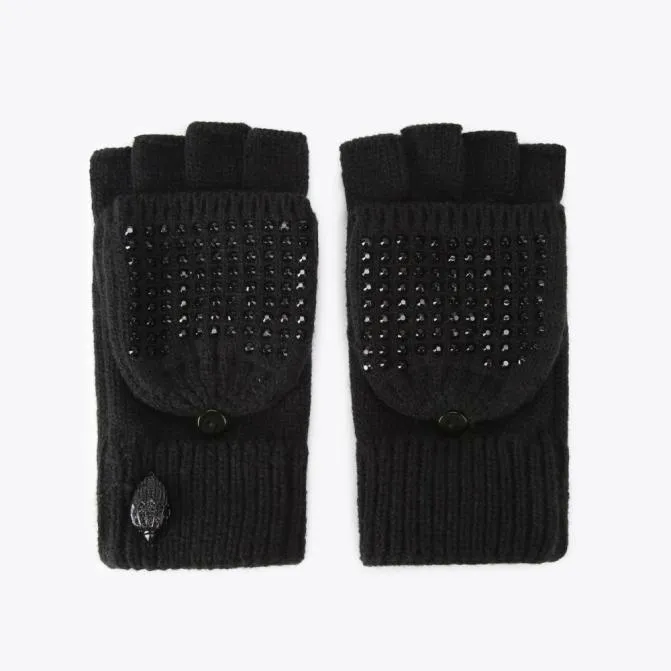 Kurt Geiger Scarves and Gloves Crystal Eagle Gloves Black 8211 Women