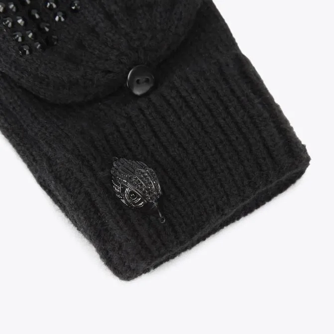 Kurt Geiger Scarves and Gloves Crystal Eagle Gloves Black 8211 Women