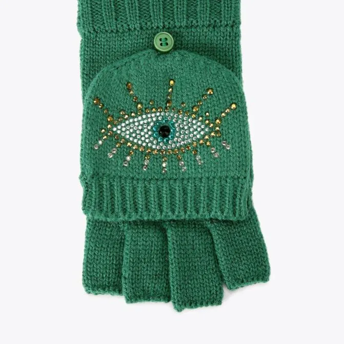 Kurt Geiger Scarves and Gloves Evil Eye Mittens Green 8211 Women