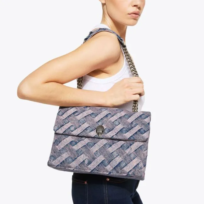 Kurt Geiger Shoulder Bags Large Denim Kensington Bag Pink Combination 8211 Women