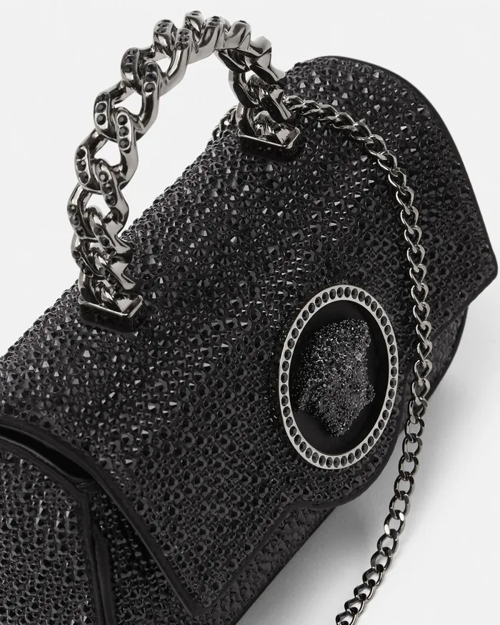 La Medusa Women Versace Crystal La Medusa Mini Bag Black