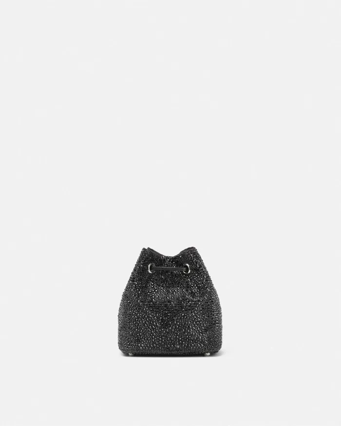 La Medusa Women Versace Crystal La Medusa Mini Bucket Bag Blacksilver