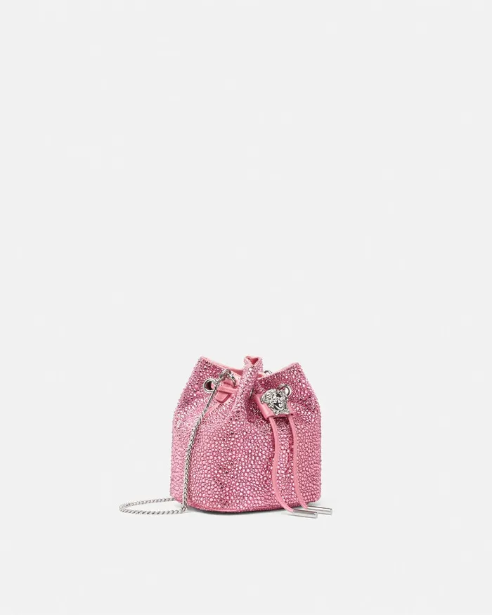 La Medusa Women Versace Crystal La Medusa Mini Bucket Bag Pink