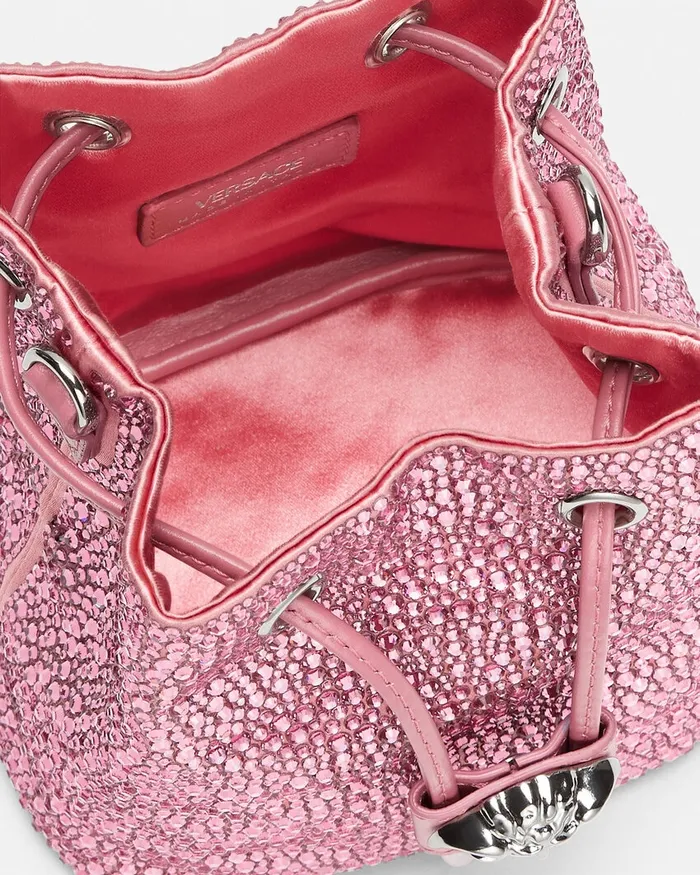 La Medusa Women Versace Crystal La Medusa Mini Bucket Bag Pink