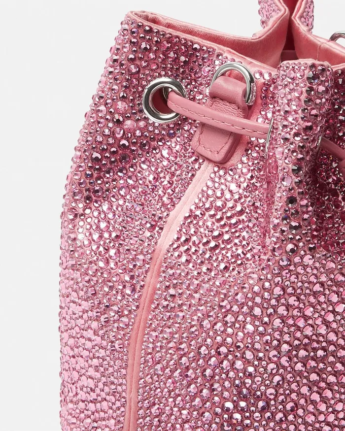La Medusa Women Versace Crystal La Medusa Mini Bucket Bag Pink