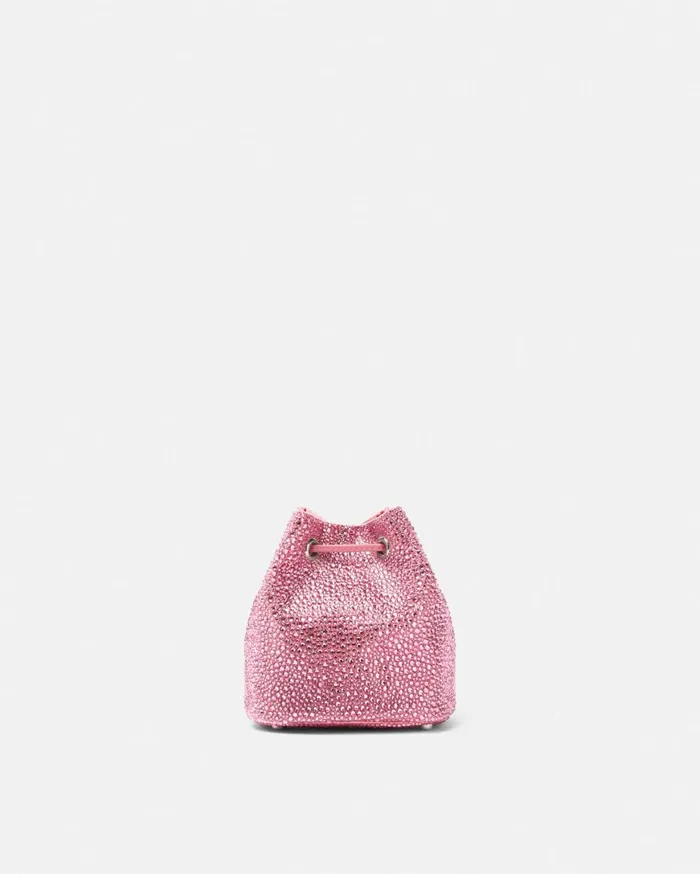 La Medusa Women Versace Crystal La Medusa Mini Bucket Bag Pink