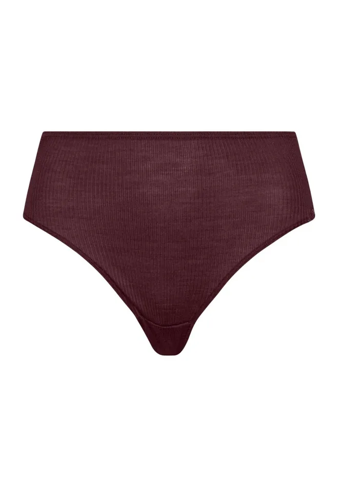 Lace Back Wool And Silk Full Brief Deep Maroon Women HANRO Full Briefs