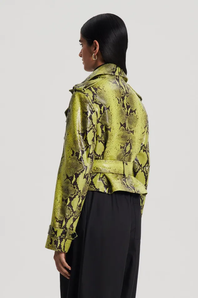 LEATHER REPTILE TRENCH VERT Women Jackets Scanlan Theodore
