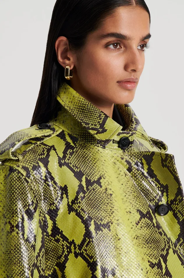 LEATHER REPTILE TRENCH VERT Women Jackets Scanlan Theodore