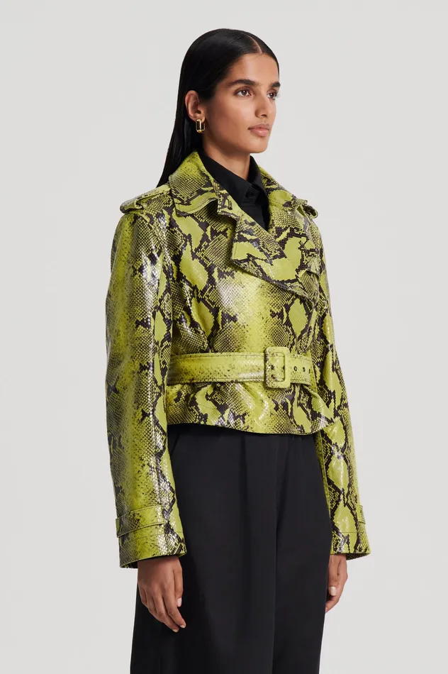 LEATHER REPTILE TRENCH VERT Women Jackets Scanlan Theodore