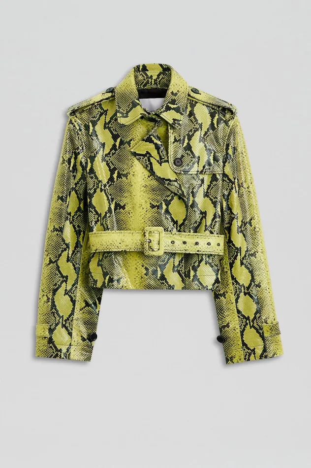 LEATHER REPTILE TRENCH VERT Women Jackets Scanlan Theodore