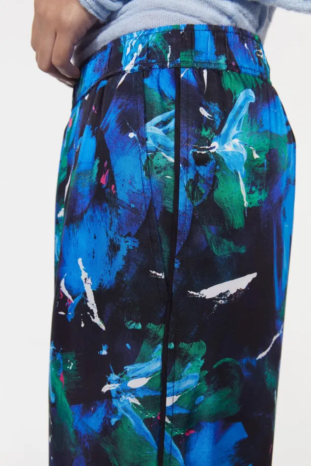 Livia Floral Pants Black Cobalt Women Rodebjer Trousers