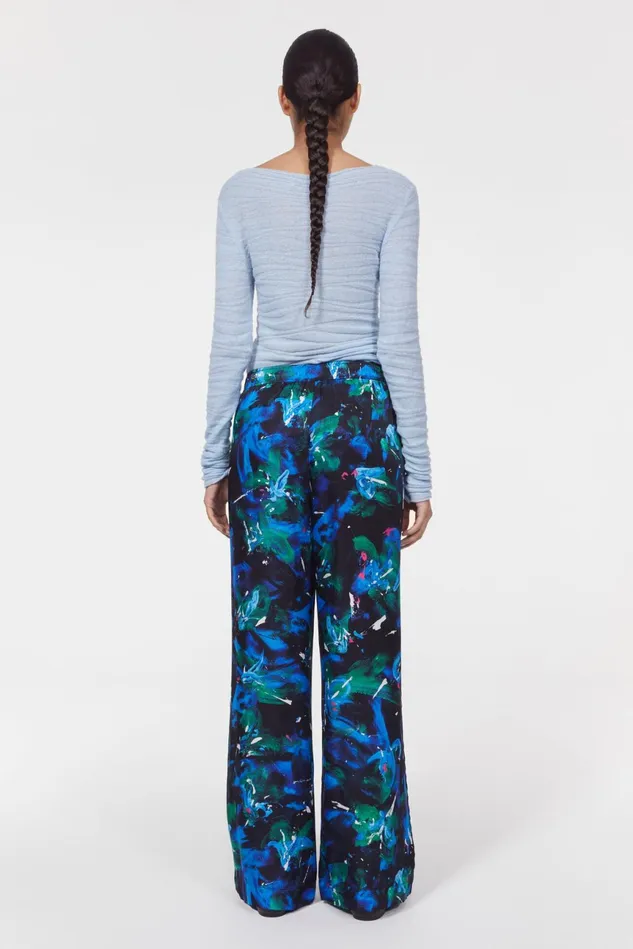 Livia Floral Pants Black Cobalt Women Rodebjer Trousers
