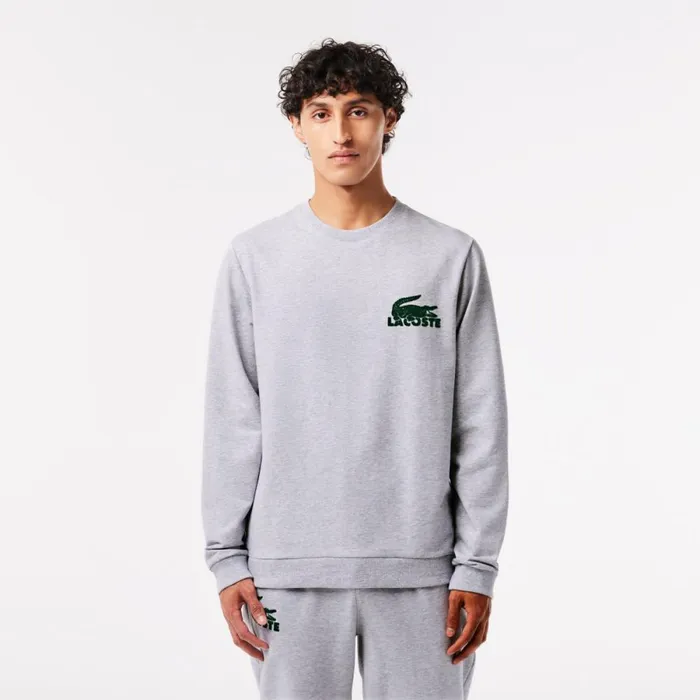 Loungewear and Pajamas Men Lacoste Men039s Cotton Fleece Lounge Sweatshirt Grey Chine Green Y9k Loungewear and Pajamas Men Lacoste Men039s Cotton Fleece Lounge Sweatshirt Grey Chine Green Y9k