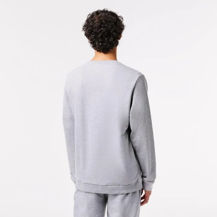Loungewear and Pajamas Men Lacoste Men039s Cotton Fleece Lounge Sweatshirt Grey Chine Green Y9k
