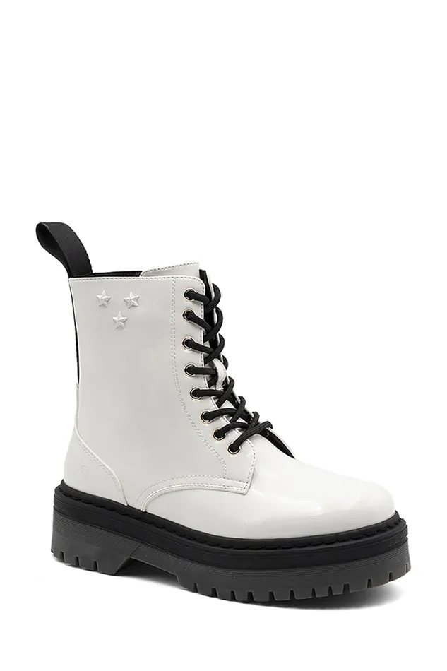 Lumberjack SNEAKERS Women KOMBAT BOOT WHITE Woman Comfort Shoes White