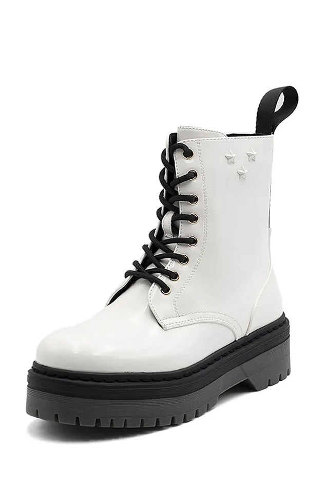 Lumberjack SNEAKERS Women KOMBAT BOOT WHITE Woman Comfort Shoes White